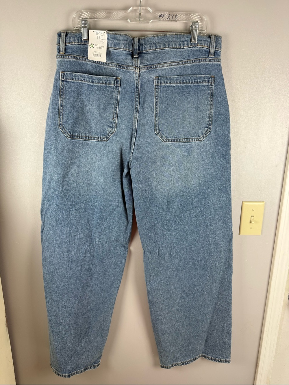 Time and Tru Womens High Rise Wide Leg Utility Trouser Jeans SZ 16 New Relaxed - Picture 6 of 9
